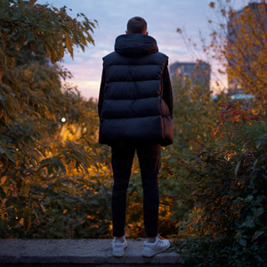 Down Puffer Vest <b>Tops</b> Men Hooded Sleeveless Padded Jackets Men's <b>Bubble</b> Sleeveless Warm Up Puffer Vest Mens - Product Image 4