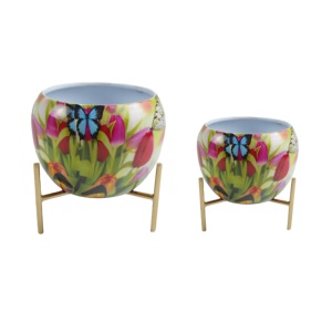 Macetas Pintadas a Mano Hechas a Mano con Diseños Pintados a Mano de la Mejor Calidad, Macetas de Hierro para Interiores y Exteriores, Precio Accesible - Product Image 6