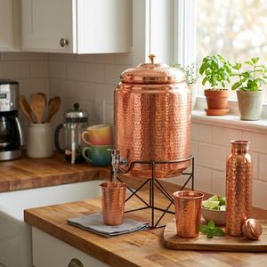 Distributeur d'eau décoratif de luxe en cuivre écologique, réservoir de stockage de qualité alimentaire 5L/7L avec robinet, haute qualité pour usage domestique, emballage personnalisé - Product Image 4