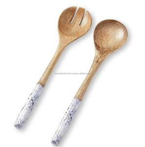 Juego de Cubiertos de Madera de Lujo Moderno para Servir Ensaladas, para Fiestas, Ecológico, Vajilla Grande de la India - Product Image 1