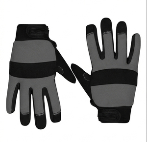 Gants de travail pour hommes, compatibles écran tactile, paume rembourrée pour réduction des vibrations, travaux de construction, mécanique, travaux légers, bracelet réglable - Product Image 4
