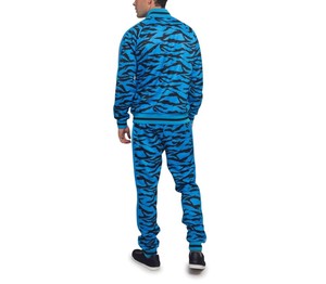 Conjunto Deportivo para Hombre 2026, Estampado de Tigre Azul, Cierre Completo, Transpirable, Poliéster, Manga Larga, Corte Regular, para Primavera - Product Image 2