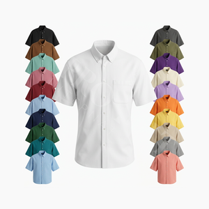 Camisa de Vestir 2026, Nueva, de Manga Corta, con Botones, Informal, de Oficina, Verano, Mezcla de Algodón, Transpirable, con Bolsillo - Product Image 1