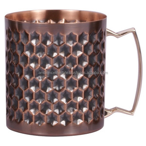 Meilleure vente 100% pur cuivre poli 16oz Mule Mug personnalisé en métal martelé alimentaire verres sûrs pour ambiance style de vie - Product Image 4