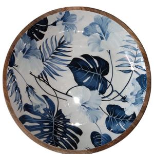 Cuenco de madera con estampado de hojas personalizado, plato para servir ensalada y fideos esmaltados para frutas, vajilla única - Product Image 1