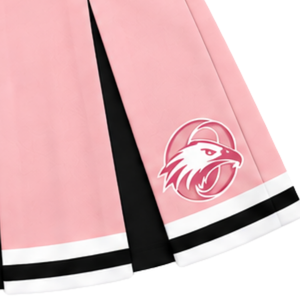 Uniforme de cheerleading rose bébé, noir et blanc, sans manches, col en V, haut court, jupe plissée, tenue de danse pour équipe de cheerleading - Product Image 4