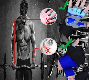 Guantes de gimnasio para entrenamiento, guantes de levantamiento de pesas para hombres y mujeres, soporte para muñecas, acolchados, agarre extra, protección para la palma. - Product Image 3