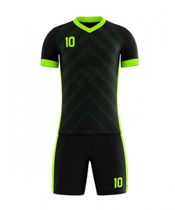 Conjunto de Camiseta de Voleibol Unisex Personalizada, Manga Corta, Degradado Negro y Verde Azulado, Absorbe la Humedad, Antibacteriana, Ajuste Atlético - Product Image 3