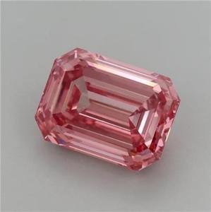 Diamante cultivado en laboratorio de corte esmeralda, color rosa intenso, para la fabricación de joyas, diamantes sueltos, todos los tamaños disponibles al mejor precio. - Product Image 1