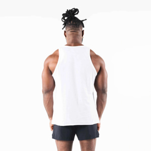 High Quality Men's White Cotton Tank <b>Top</b> O-Neck Solid Plain Knitted Sleeveless Casual Sporty Style Workout Wear - Product Image 2