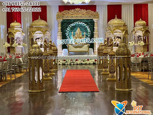 Grand toile de fond en fibre pour fêtes, décoration de scène de mariage indienne tendance et inspirante, scène traditionnelle du sud de l'Inde pour mariage en Malaisie - Product Image 6