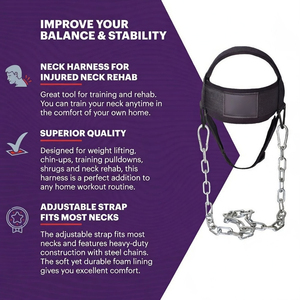 Arnés de Cabeza Unisex Antideslizante de Neopreno de Fabricación Profesional con Correas para Ejercicios de Cuello y Levantamiento de Pesas - Product Image 5