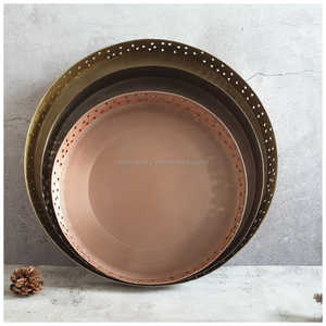 Meilleures ventes Plateau de service en métal fait main de luxe personnalisé de qualité alimentaire Plateau décoratif pour fêtes de mariage - Product Image 2