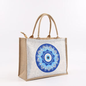 Fashionable Natural Jute Zipper Bag for Shopping and Casual Use - Product Image 1