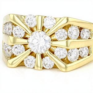 Anillo de bodas de plata de ley 925 para hombre con moissanita chapada en rodio de oro clásico de 18 quilates y circonita cúbica para compromiso de mujer - Product Image 2