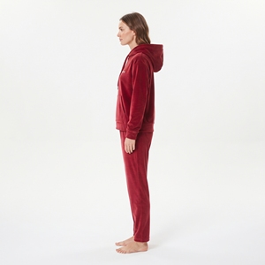 Women's <b>Velvet</b> Hooded Pullover Sweatshirt and Pants Set Casual Winter Solid Color Two Piece Velour <b>Tracksuit</b> - Product Image 4