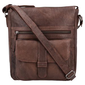 <b>Women's</b> Leather Crossbody Bag Solid Color Zipper Closure Classic Style Polyester Lining Daily Use All Seasons - Product Image 1