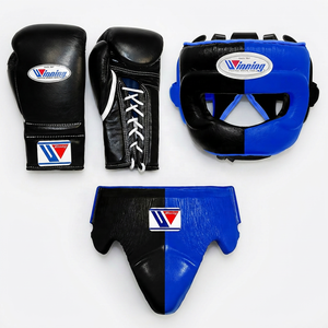 Winning <b>Boxing</b> Sets Cowhide Leather <b>Boxing</b> Gloves Hook Loop Closure Full Finger Durable Non Slip Stretch Moisture Wicking Quick - Product Image 1