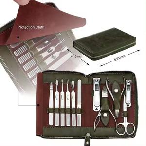Kits d'outils de manucure et pédicure de haute qualité, luxueux, écologiques, en acier inoxydable, lime à ongles en or plasma, logo personnalisé professionnel - Product Image 4