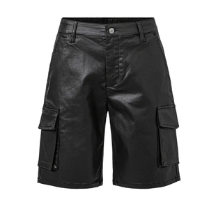 Men's Lawd Sports Leather High Street Canvas Casual Workwear Coated Stylish Comfortable Stretchy Waterproof Mid Waist <b>Shorts</b> - Product Image 1