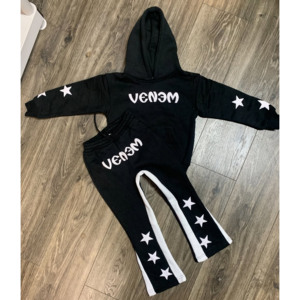Vêtements pour bébés automne-hiver, ensembles de survêtements évasés, couleur unie, manches longues, 100% coton, épais, ensembles de vêtements pour enfants, tailles plus grandes, survêtements - Product Image 5