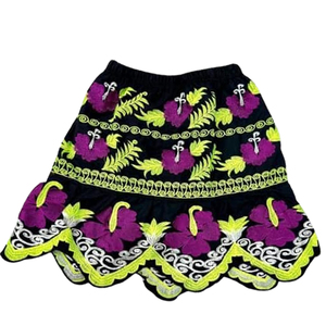 Jupes longues décontractées en coton de haute qualité pour femmes, style robe de bal, avec imprimé hawaïen, appliques brodées, taille naturelle, OEM - Product Image 1