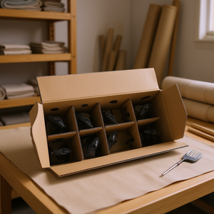 Adjustable Height Telescopic Corrugated Textile <b>Box</b> with Separate Lid Vietnam Manufacturer-Artwork & Crafts - Product Image 3