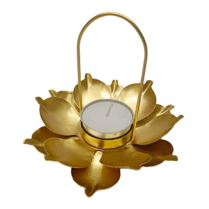 Portavelas de latón de alta calidad estilo árabe vintage con acabado pulido, portavelas de latón puro para decoración del hogar. - Product Image 1