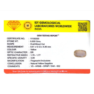 Premium 3 Carat Yellow Sapphire Loose Gemstone-Oval Faceted Cut for Fine Jewelry - Product Image 4
