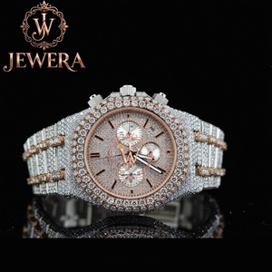 Montre unisexe de luxe en moissanite et diamant, directement de l'usine, verre de haute qualité, idéale pour les fêtes, mariages, usage quotidien, glamour, prix export - Product Image 4
