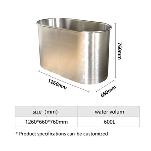 304SS Stainless Steel Cold Plunge Bathtub <strong>Ice</strong> <strong>Bucket</strong> for Athletes Recovery Indoor/Outdoor Free Standing 1-Person 126x66x76cm - Product Image 5