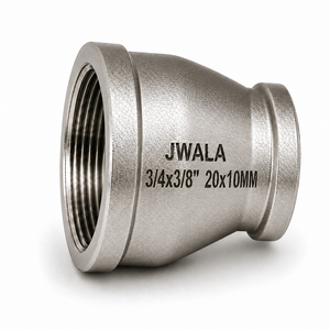 Conector de Tubería Industrial de Acero Inoxidable de 20x10 mm, Conexión Roscada de 3/4x3/8 Pulgadas, Construcción Duradera, para Tuberías Químicas - Product Image 1