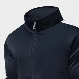 New <b>Men's</b> Black Tracksuit Set Full Sleeve Zipper <b>Jacket</b> Pants Solid Color Sporty Style Autumn Wear Regular Fit 2 Piece Suit - Product Image 3
