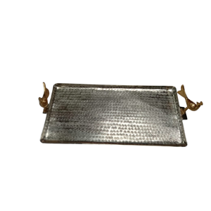 New Trending Design Round Shape <b>Sweet</b> Serving Tray Creative Quality Metal Tray With Designer Handle For Dinnerware Accessories - Product Image 5