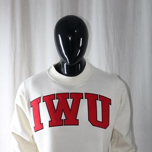 IWU CREAM <b>Mock</b> <b>Neck</b> Sweatshirt 100% Cotton RED Applique Embroidery wide <b>neck</b> Sweatshirt Finer Threads - Product Image 3