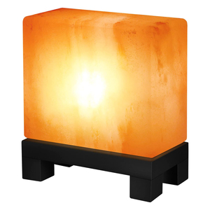 Lampe en sel de l'Himalaya de forme carrée, cristal naturel poli, lumière chaude, décoration d'intérieur, style moderne - Product Image 1