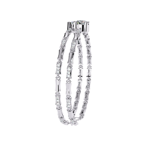 Classic 925 Silver Chain Link <b>Bracelet</b> With Crystal Rhinestone Bezel Setting Geometric Design Unisex Everyday Wear - Product Image 3