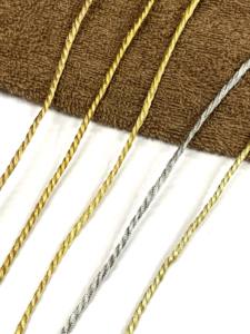 Cordon de macramé métallique 3 mm 3 brins, or et argent, écologique, haute ténacité, 50 m, ethnique, pour la maison, les textiles, les sacs, les chaussures, les vêtements - Product Image 5