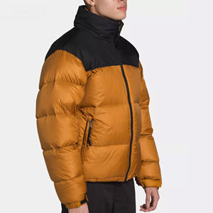 Plus Size Unisex the Custom Puffer Jacket Black and Orange <b>Colour</b> Jacket Breathable Men's Custom Puffer Jacket Men - Product Image 6