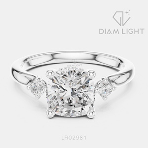 Bague de fiançailles en or blanc 14 carats avec diamant de laboratoire taille coussin de 1,78 carat, certifiée IGI, bijoux fins pour femmes, cadeau idéal - Product Image 1