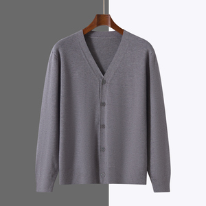 Factory Customizes Various Embroidered Logo Men's V-neck Double Breasted Button Closure Anti-Wrinkle Wool/Nylon <b>Cardigans</b> Autumn - Product Image 4