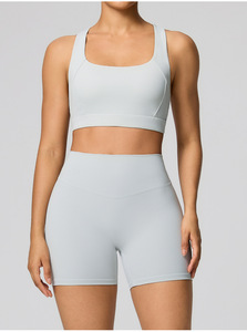 Hot Sale Workout Sets for Women 2 Piece Gym <b>Shorts</b> Set Quick Dry Breathable Yoga Sets Fitness Clothing Active Wear Plus Size - Product Image 2