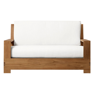 Contemporary Outdoor <b>Sofa</b> Teak Frame Modern Garden Couch for Hotel Terrace and Balcony Lounge Durable <b>Waterproof</b> Cushion - Product Image 6