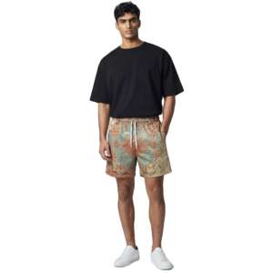 Shorts pour hommes respirants 100 % polyester à double couche, taille élastique, poches, style urbain, imprimés personnalisés, haute qualité, faible MOQ - Product Image 2