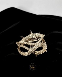 Spike Studded Mask Statement <b>Ring</b> VVS1 Real Moissanite Pave Crossover <b>Ring</b> 925 Silver <b>Gothic</b> Punk Wholesale Jewelry Manufacturer - Product Image 3