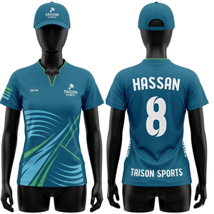 Maillot de badminton pour femmes, professionnel, polyester, élasthanne, extensible, respirant, bleu turquoise, design graphique, logo personnalisé par sublimation - Product Image 1