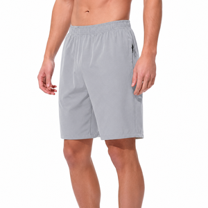 Pantalones Cortos Deportivos Personalizados para Hombre, Color Gris Claro, de Secado Rápido, para Gimnasio, Correr, Entrenamiento y Ejercicio - Product Image 1