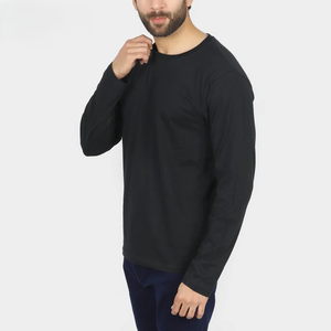 T-shirt en coton à manches longues pour homme, col rond, respirant, décontracté, streetwear, haut tendance pour tous les jours - Product Image 4
