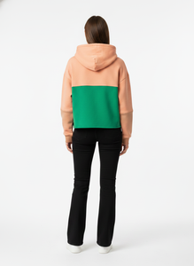 Sweat à capuche court personnalisé en molleton 350 GSM en coton biologique recyclé – Haut court de haute qualité pour femme - Product Image 3