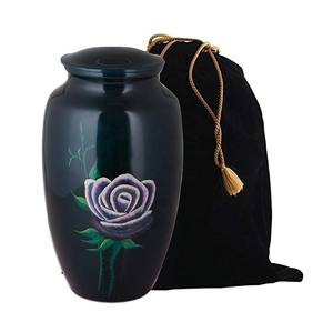 Urnes de crémation en métal d'aluminium solide sur le thème des fleurs Mini urnes fabricant de jetons de souvenir Urnes funéraires de conception personnalisée - Product Image 4